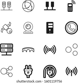 connection vector icon set such as: surveillance, support, outline, electronic, map, city, receiver, shadow, telephone, connected, bridge, globe, wi, hotspot, creative, plastic, meeting, button
