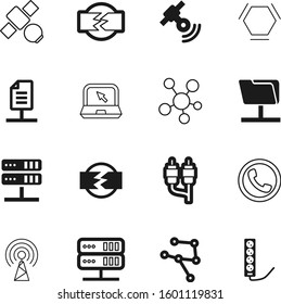 connection vector icon set such as: laptop, nature, touch, curve, telephony, networking, logistic, bright, power, receiver, linked, telephone, social, cellular, water, electric, molecular, radio