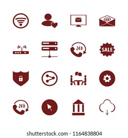 connection vector icons set. with wi fi, gear, router and cursor in set