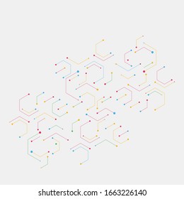 Connection vector illustration and network cell pattern