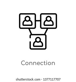 connection vector line icon. Simple element illustration. connection outline icon from strategy concept. Can be used for web and mobile
