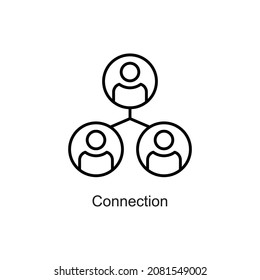 Connection vector outline Icon. Pixel Perfect. For Mobile and Web. stock illustration