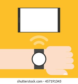Connection, watch connects to phone, data transmission