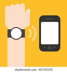 Connection, watch connects to phone, data transmission