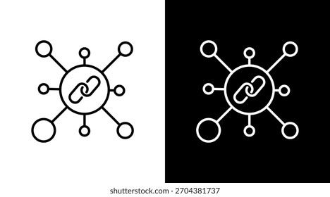 Connection White Icon Set Design