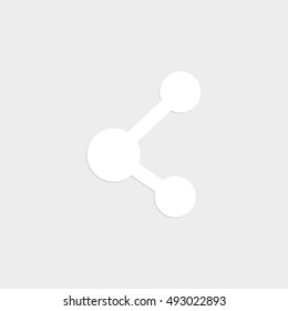 connection - white vector  icon with shadow