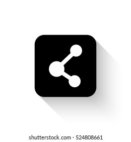 connection - white vector  icon with shadow