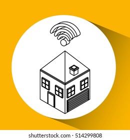 connection wifi house icon vector illustration eps 10