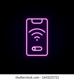 Connection, wi-fi neon icons. Simple outline vector of smart house set for UI and UX, website or mobile application