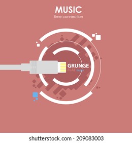 connection wire Lightning. patch cord. flat design