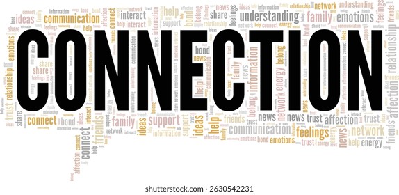 Connection word cloud conceptual design isolated on white background.