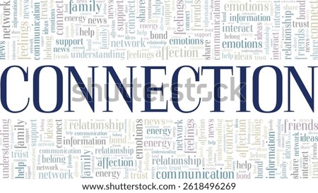 Connection word cloud conceptual design isolated on white background.
