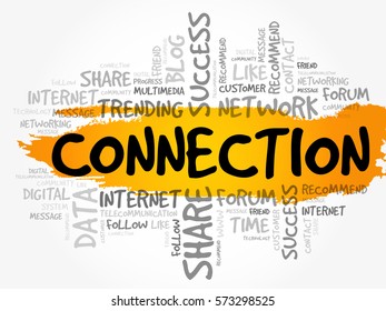 Connection Word Cloud Technology Business Concept Stock Vector (Royalty ...