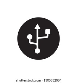 connection,Black USB icon for web and mobile