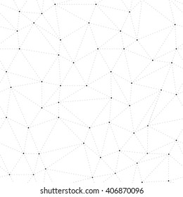 Connections background, triangles with dots on vertexes, dots connected with dashed lines