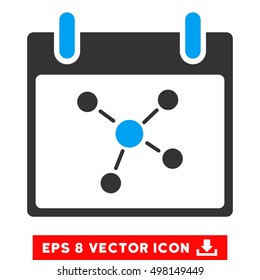 Connections Calendar Day icon. Vector EPS illustration style is flat iconic bicolor symbol, blue and gray colors.