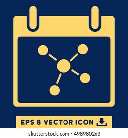 Connections Calendar Day icon. Vector EPS illustration style is flat iconic symbol, yellow color.