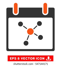 Connections Calendar Day icon. Vector EPS illustration style is flat iconic bicolor symbol, orange and gray colors.