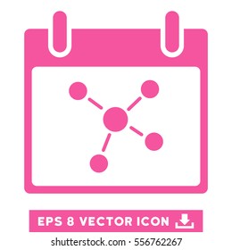 Connections Calendar Day icon. Vector EPS illustration style is flat iconic symbol, pink color.
