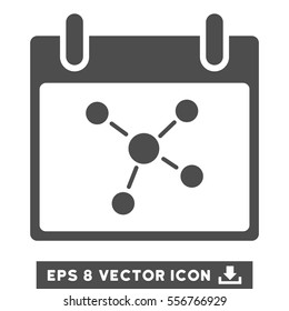Connections Calendar Day icon. Vector EPS illustration style is flat iconic symbol, gray color.