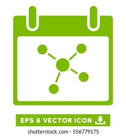 Connections Calendar Day icon. Vector EPS illustration style is flat iconic symbol, eco green color.