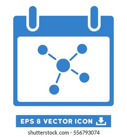 Connections Calendar Day icon. Vector EPS illustration style is flat iconic symbol, cobalt color.