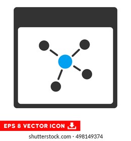 Connections Calendar Page icon. Vector EPS illustration style is flat iconic bicolor symbol, blue and gray colors.