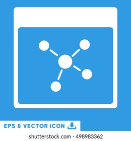 Connections Calendar Page icon. Vector EPS illustration style is flat iconic symbol, white color.
