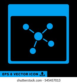 Connections Calendar Page icon. Vector EPS illustration style is flat iconic symbol, blue color.