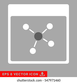 Connections Calendar Page icon. Vector EPS illustration style is flat iconic bicolor symbol, dark gray and white colors.