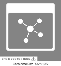 Connections Calendar Page icon. Vector EPS illustration style is flat iconic symbol, white color.