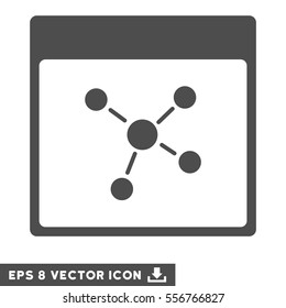 Connections Calendar Page icon. Vector EPS illustration style is flat iconic symbol, gray color.