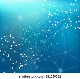 Connections Concept. Vector Network Background For Business Presentation. Eps10.