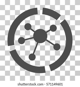 Connections Diagram icon. Vector illustration style is flat iconic symbol, gray color, transparent background. Designed for web and software interfaces.