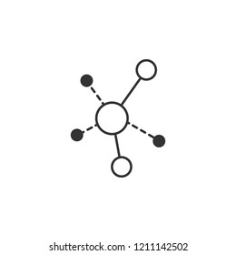 Connections, graph line icon. Simple, modern flat vector illustration for mobile app, website or desktop app on gray background