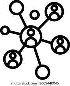 Connections Icon Line Vector Illustration