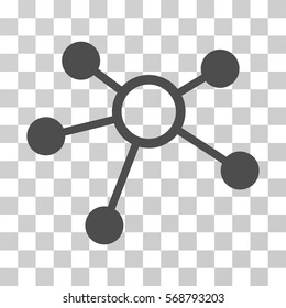 Connections icon. Vector illustration style is flat iconic symbol, gray color, transparent background. Designed for web and software interfaces.