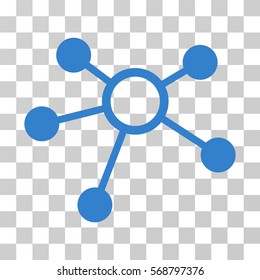 Connections icon. Vector illustration style is flat iconic symbol, cobalt color, transparent background. Designed for web and software interfaces.