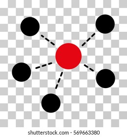 Connections icon. Vector illustration style is flat iconic bicolor symbol, intensive red and black colors, transparent background. Designed for web and software interfaces.