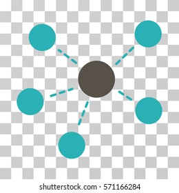 Connections icon. Vector illustration style is flat iconic bicolor symbol, grey and cyan colors, transparent background. Designed for web and software interfaces.
