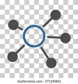 Connections icon. Vector illustration style is flat iconic bicolor symbol, cobalt and gray colors, transparent background. Designed for web and software interfaces.