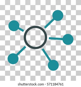 Connections icon. Vector illustration style is flat iconic bicolor symbol, soft blue colors, transparent background. Designed for web and software interfaces.