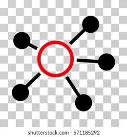 Connections icon. Vector illustration style is flat iconic bicolor symbol, intensive red and black colors, transparent background. Designed for web and software interfaces.