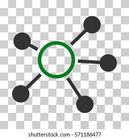 Connections icon. Vector illustration style is flat iconic bicolor symbol, green and gray colors, transparent background. Designed for web and software interfaces.