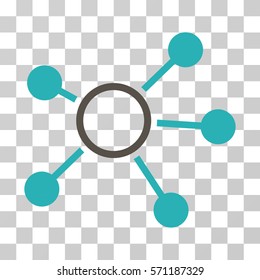Connections icon. Vector illustration style is flat iconic bicolor symbol, grey and cyan colors, transparent background. Designed for web and software interfaces.