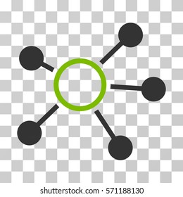 Connections icon. Vector illustration style is flat iconic bicolor symbol, eco green and gray colors, transparent background. Designed for web and software interfaces.