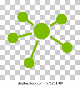 Connections icon. Vector illustration style is flat iconic symbol, eco green color, transparent background. Designed for web and software interfaces.