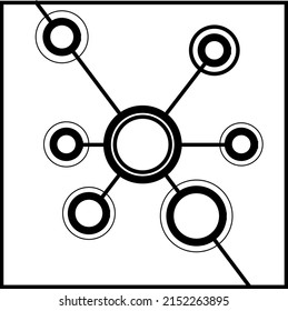 Connections icon vector illustration template, logo template for bussines. Hub network connection line vector icon