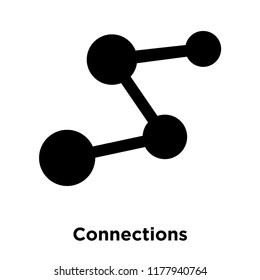 Connections icon vector isolated on white background, logo concept of Connections sign on transparent background, filled black symbol