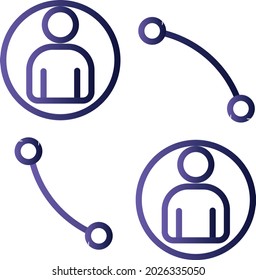 Diseño de iconos de degradado de línea de conexiones